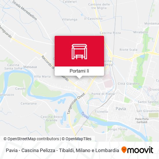 Mappa Pavia - Cascina Pelizza - Tibaldi