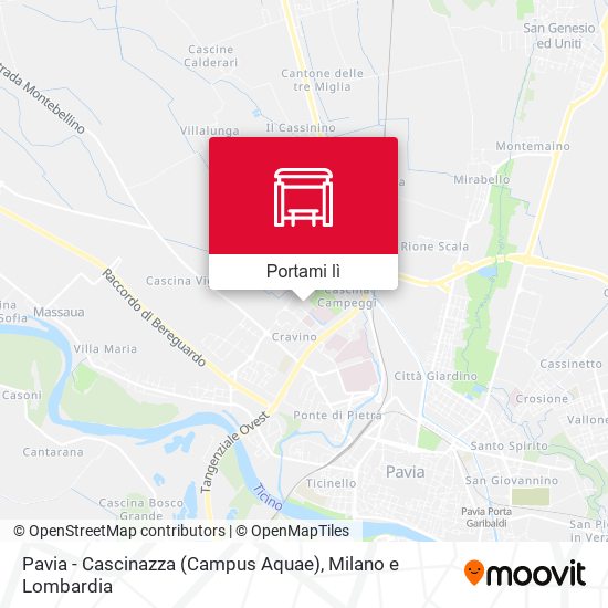 Mappa Pavia - Cascinazza (Campus Aquae)