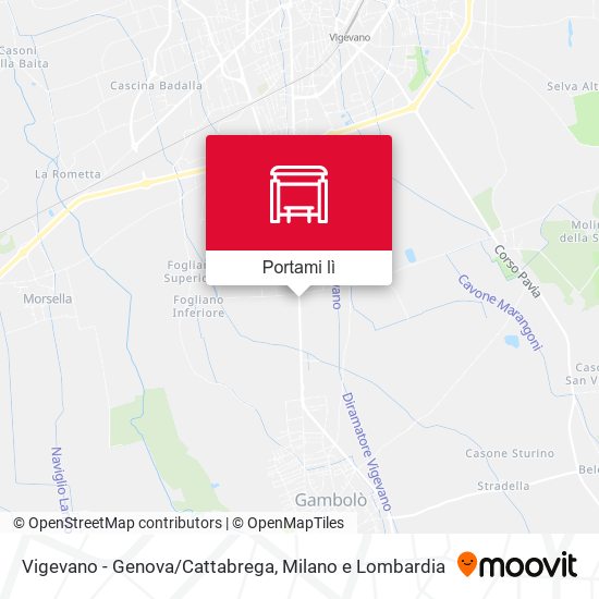 Mappa Vigevano - Genova/Cattabrega