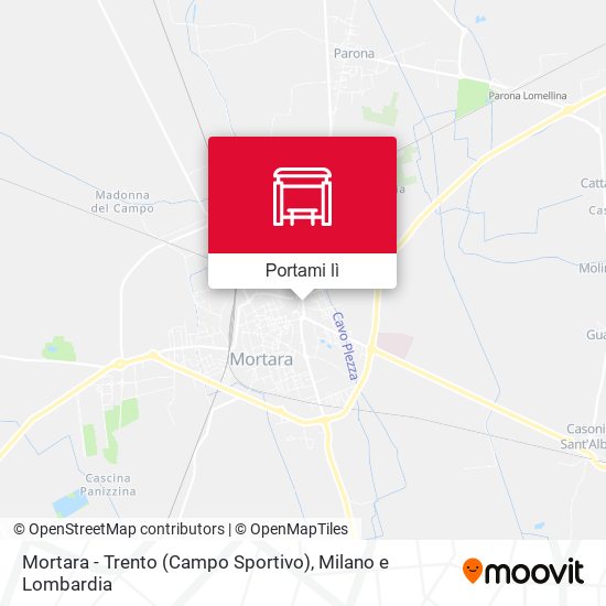 Mappa Mortara - Trento (Campo Sportivo)
