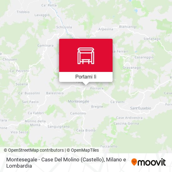 Mappa Montesegale - Case Del Molino (Castello)
