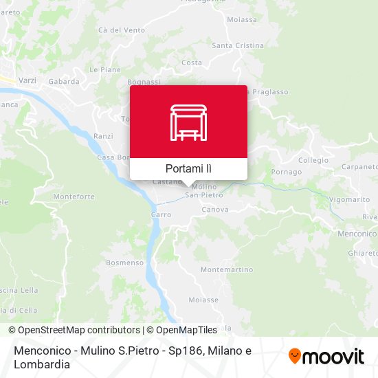 Mappa Menconico - Mulino S.Pietro - Sp186