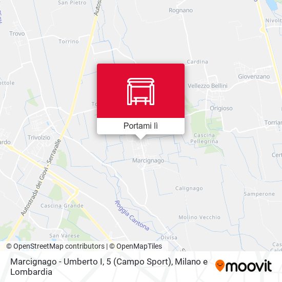 Mappa Marcignago - Umberto I, 5 (Campo Sport)