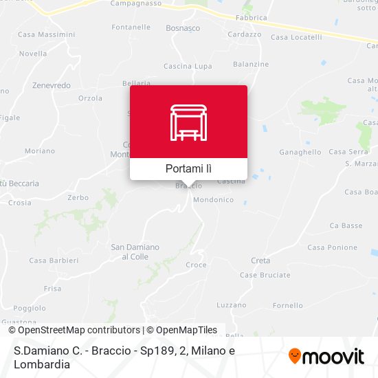 Mappa S.Damiano C. - Braccio - Sp189, 2