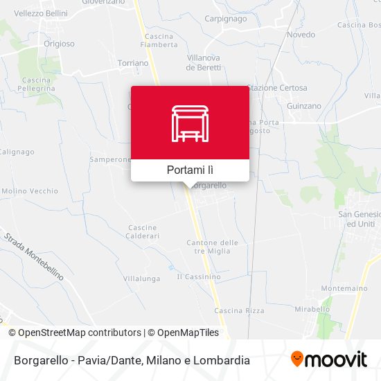 Mappa Borgarello - Pavia/Dante