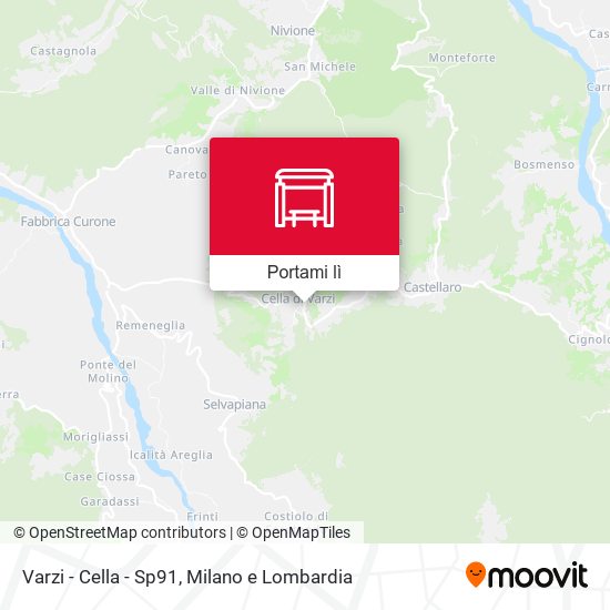 Mappa Varzi - Cella - Sp91