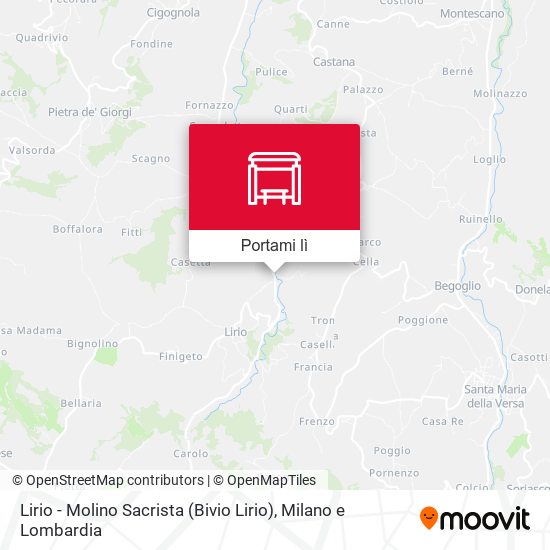 Mappa Lirio - Molino Sacrista (Bivio Lirio)