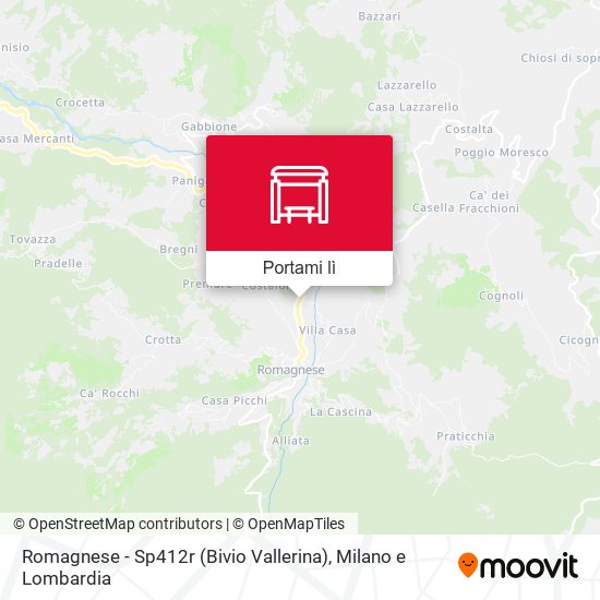Mappa Romagnese - Sp412r (Bivio Vallerina)
