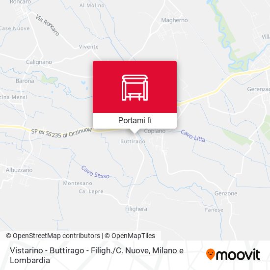 Mappa Vistarino - Buttirago - Filigh. / C. Nuove