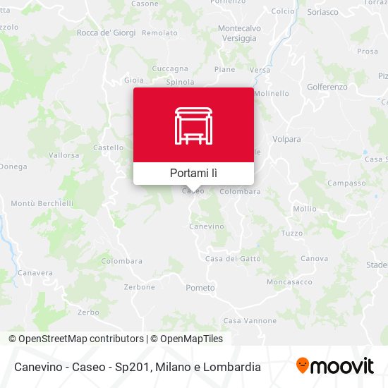 Mappa Canevino - Caseo - Sp201