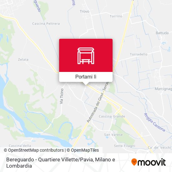 Mappa Bereguardo - Quartiere Villette / Pavia