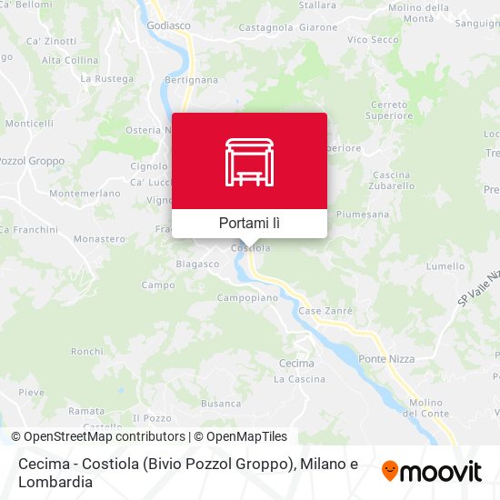 Mappa Cecima - Costiola (Bivio Pozzol Groppo)