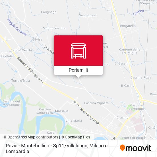 Mappa Pavia - Montebellino - Sp11 / Villalunga