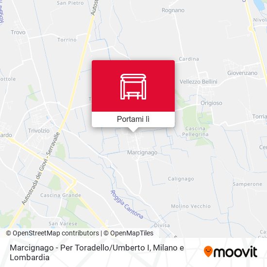Mappa Marcignago - Per Toradello / Umberto I