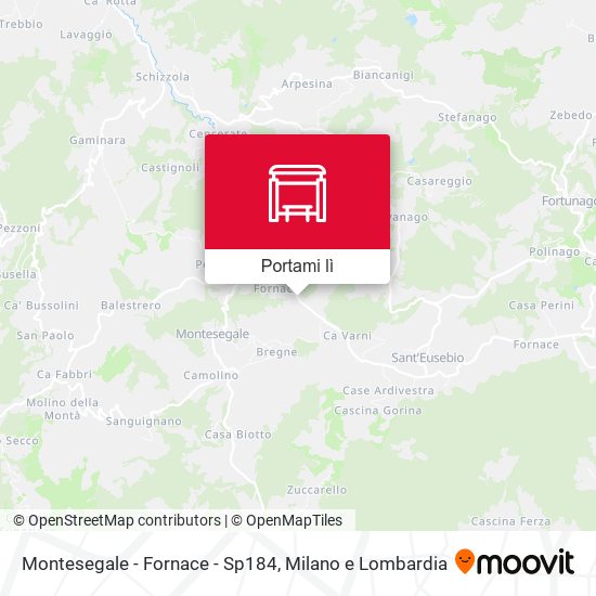 Mappa Montesegale - Fornace - Sp184