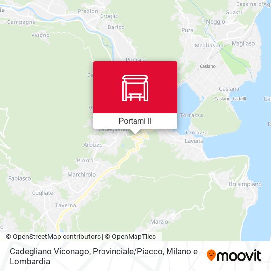 Mappa Cadegliano Viconago, Provinciale / Piacco