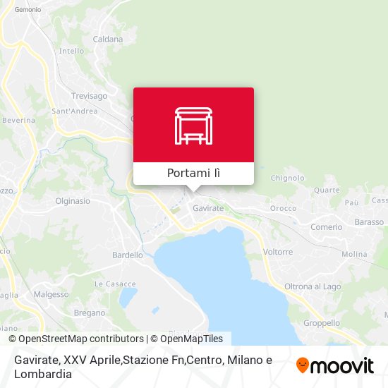 Mappa Gavirate, XXV Aprile,Stazione Fn,Centro