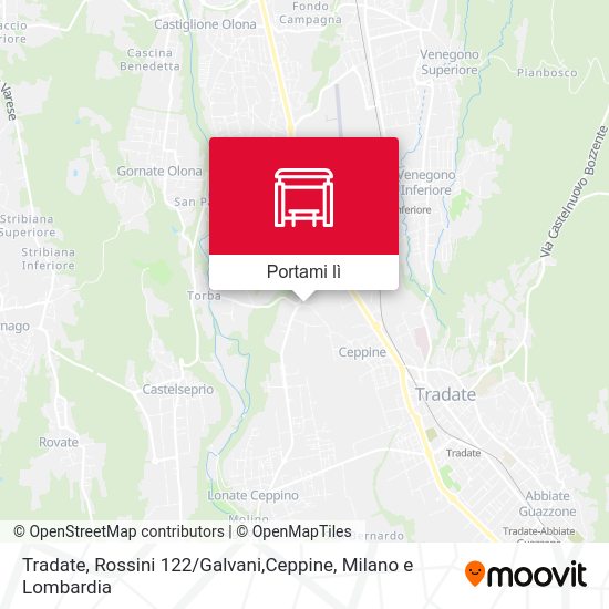 Mappa Tradate, Rossini 122 / Galvani,Ceppine
