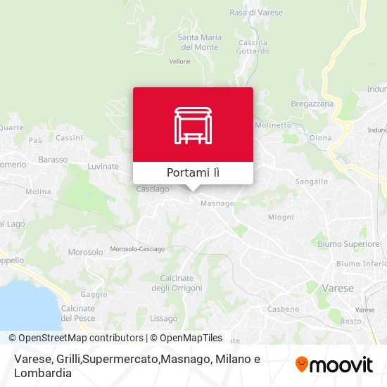 Mappa Varese, Grilli,Supermercato,Masnago