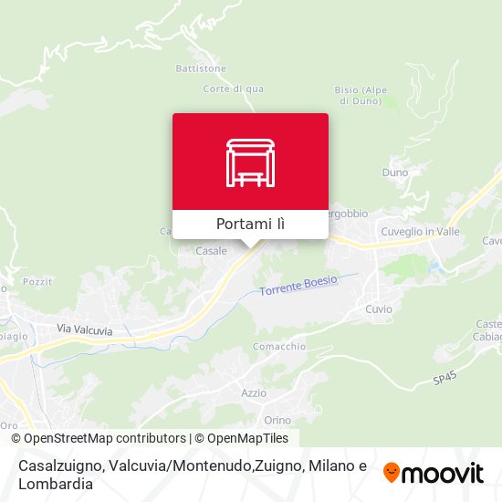 Mappa Casalzuigno, Valcuvia / Montenudo,Zuigno