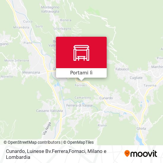 Mappa Cunardo, Luinese Bv.Ferrera,Fornaci