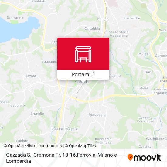 Mappa Gazzada S., Cremona Fr. 10-16,Ferrovia