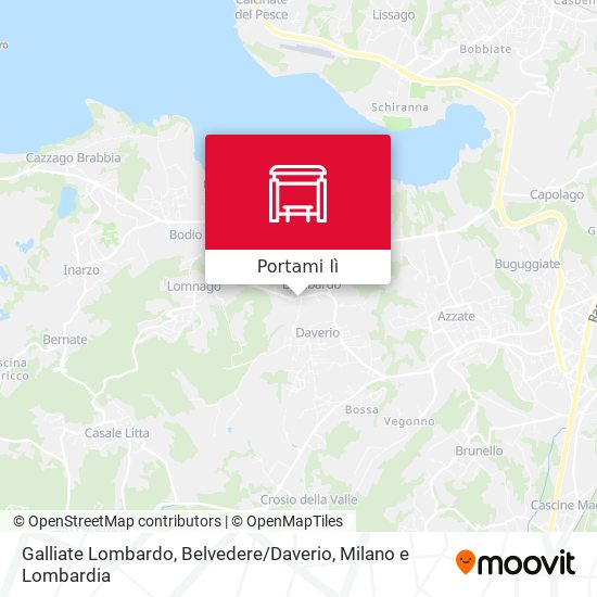 Mappa Galliate Lombardo, Belvedere / Daverio