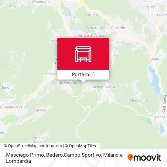 Mappa Masciago Primo, Bedero,Campo Sportivo