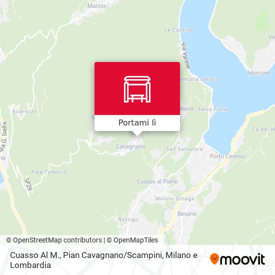 Mappa Cuasso Al M., Pian Cavagnano / Scampini