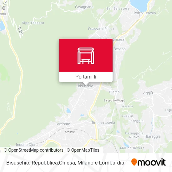 Mappa Bisuschio, Repubblica,Chiesa