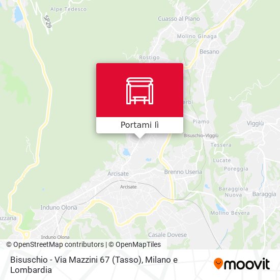 Mappa Bisuschio - Via Mazzini 67 (Tasso)