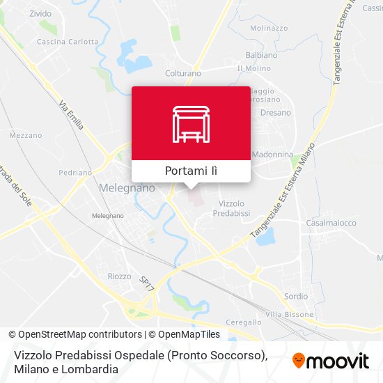 Mappa Vizzolo Predabissi Ospedale (Pronto Soccorso)