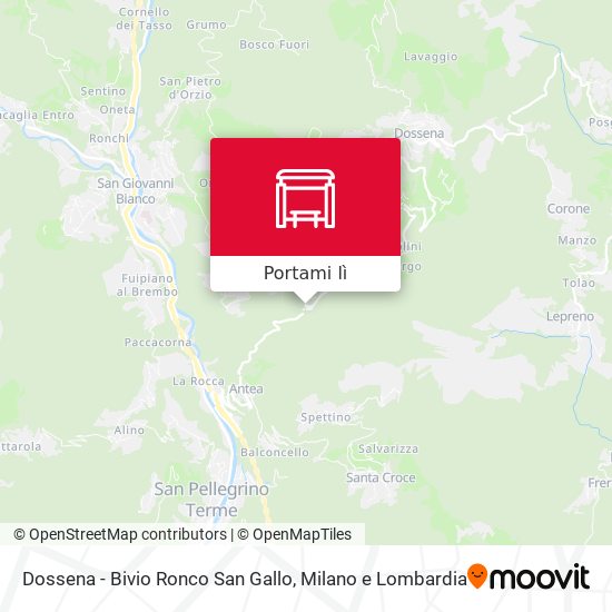 Mappa Dossena - Bivio Ronco San Gallo