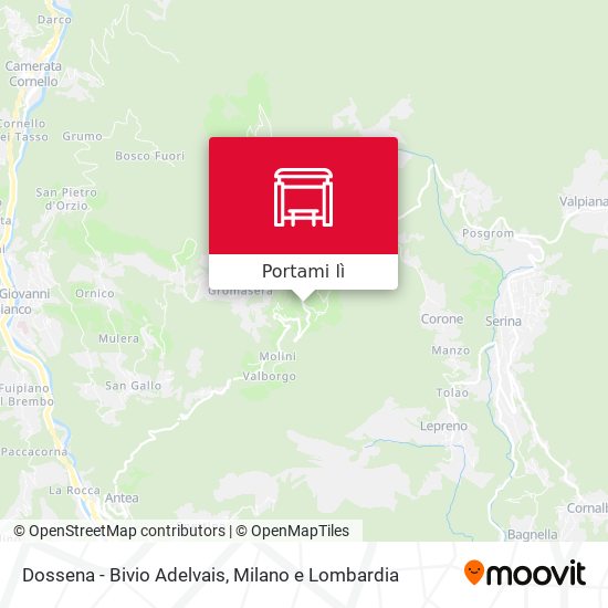 Mappa Dossena - Bivio Adelvais