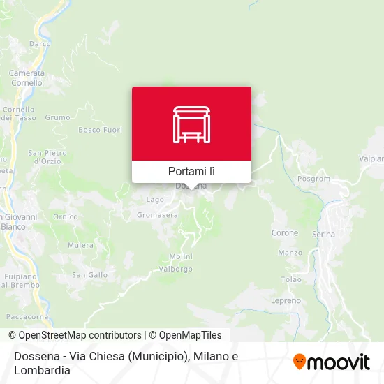 Mappa Dossena - Via Chiesa (Municipio)