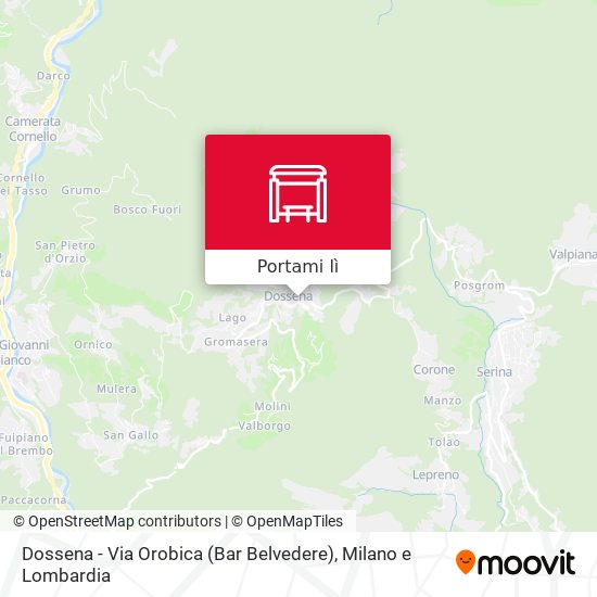 Mappa Dossena - Via Orobica (Bar Belvedere)