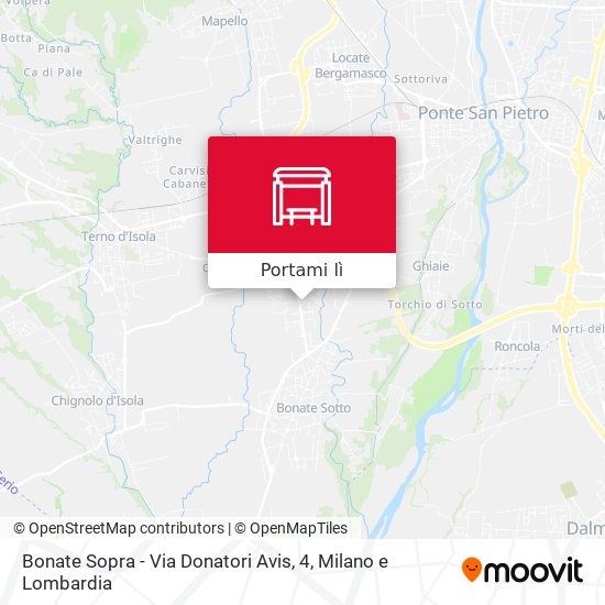 Mappa Bonate Sopra - Via Donatori Avis, 4
