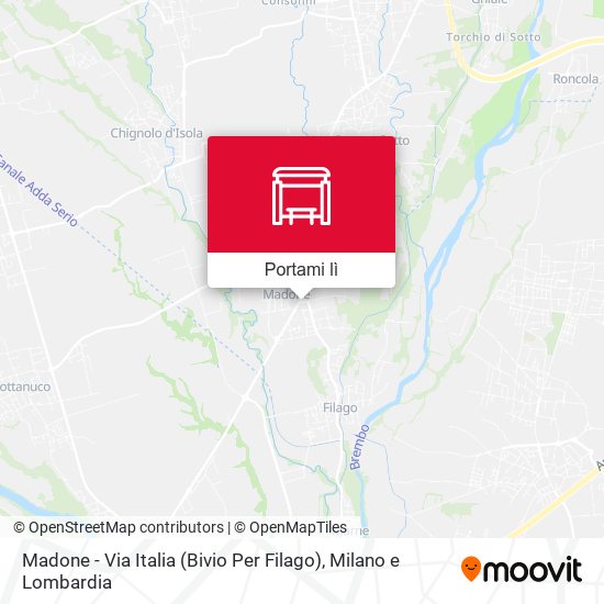 Mappa Madone - Via Italia (Bivio Per Filago)