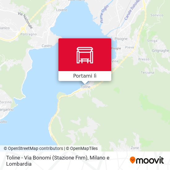 Mappa Toline - Via Bonomi (Stazione Fnm)