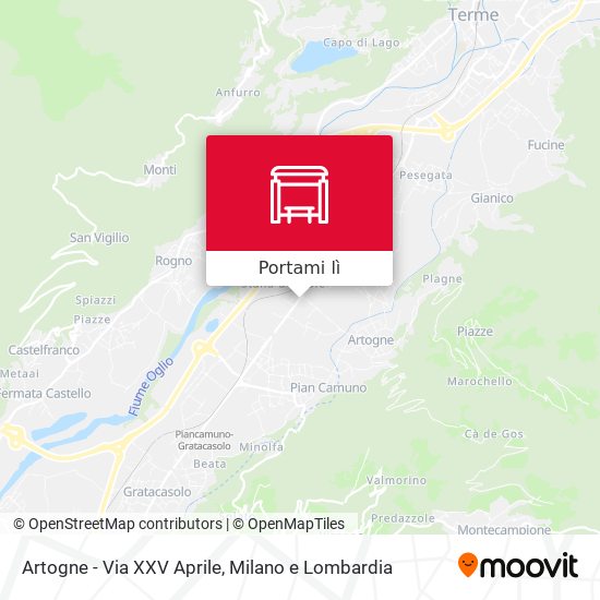 Mappa Artogne - Via XXV Aprile