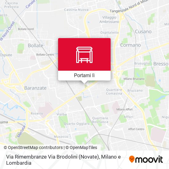 Mappa Via Rimembranze Via Brodolini (Novate)