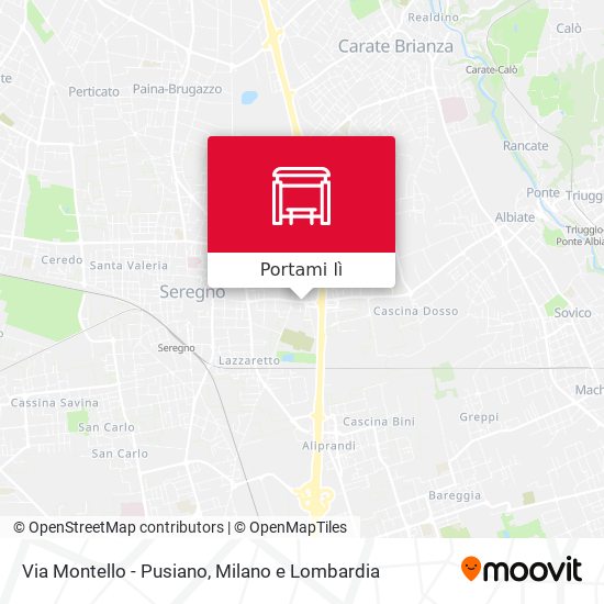 Mappa Via Montello - Pusiano