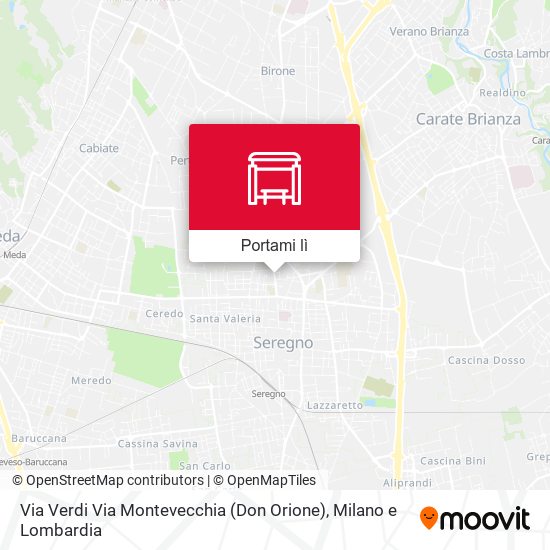Mappa Via Verdi Via Montevecchia (Don Orione)