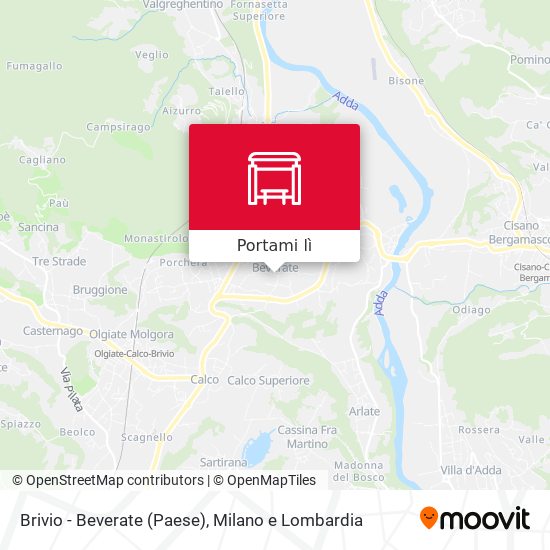 Mappa Brivio - Beverate (Paese)