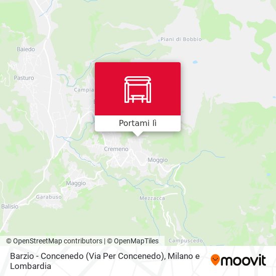 Mappa Barzio - Concenedo (Via Per Concenedo)