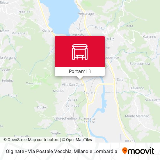 Mappa Olginate - Via Postale Vecchia