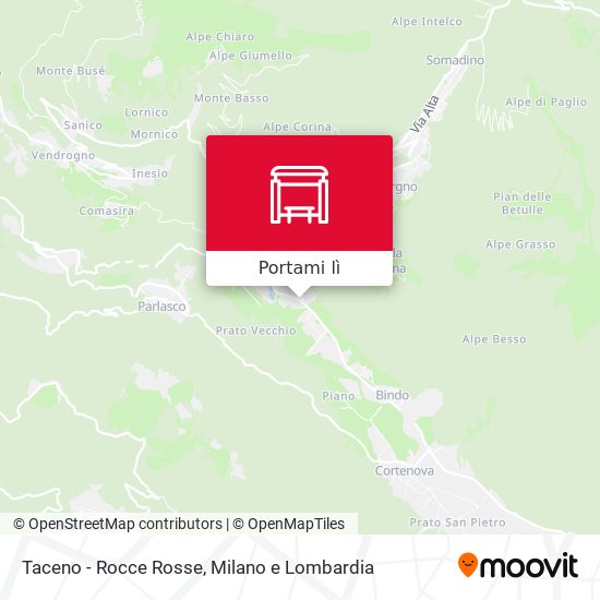 Mappa Taceno - Rocce Rosse