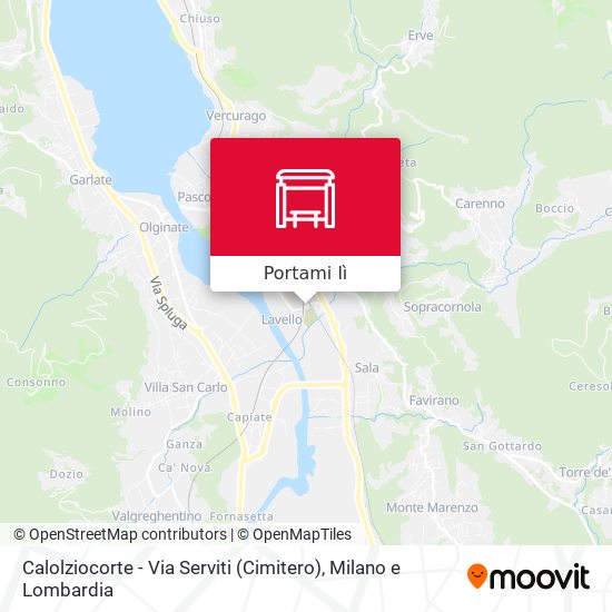 Mappa Calolziocorte - Via Serviti (Cimitero)