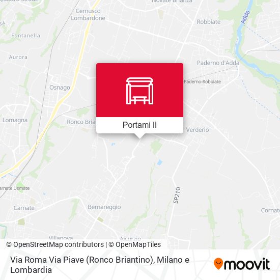 Mappa Via Roma Via Piave (Ronco Briantino)