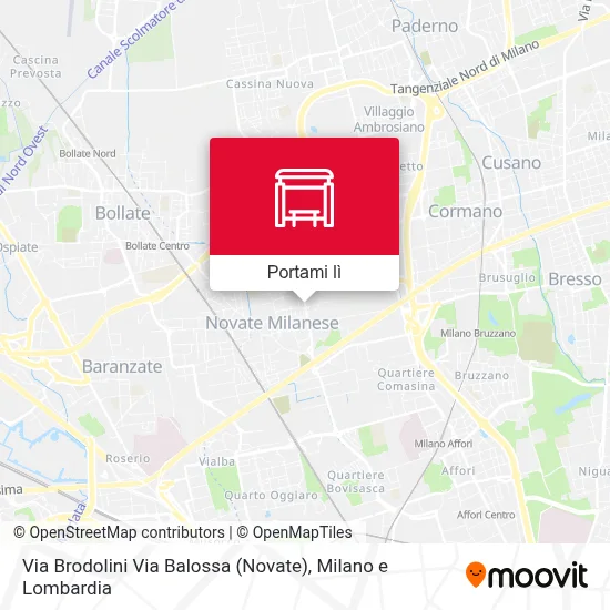 Mappa Via Brodolini Via Balossa (Novate)